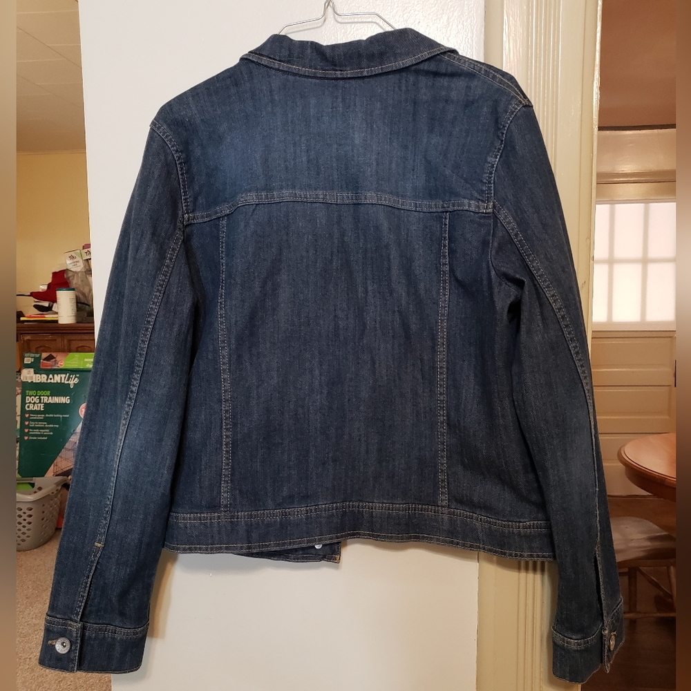 Women's Merona blue denim jean jacket size large in great condition - Picture 4 of 4
